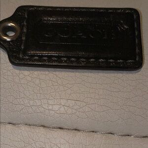 Coach Black Leather Keychain Tag